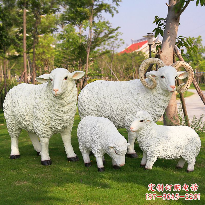 大连乡村绵羊雕塑 – 农家院庭院仿真动物摆件