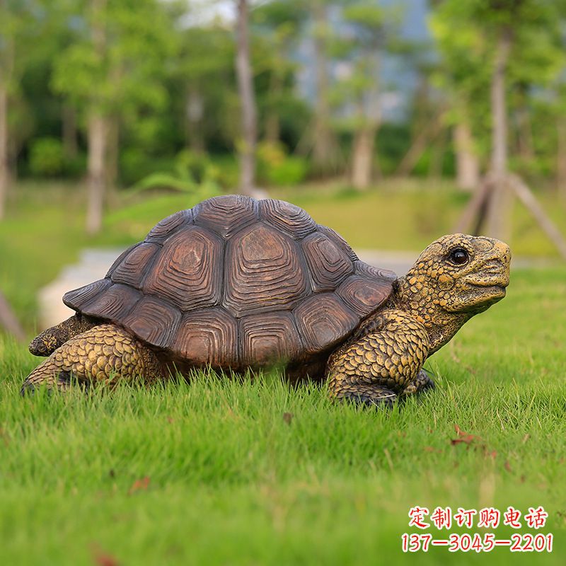 大连仿真乌龟-玻璃钢仿真动物雕塑草坪摆件