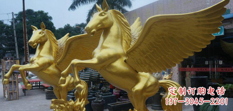 大连飞马玻璃钢仿铜动物雕塑