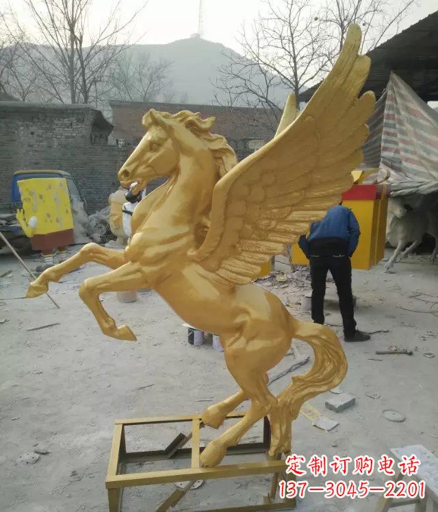 大连飞马动物铜雕 (2)