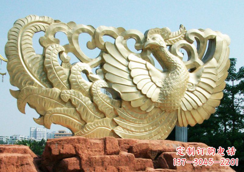 大连传统古典风格凤凰雕塑
