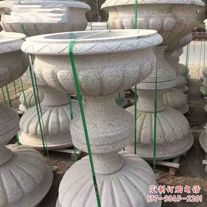 大连高墩砂岩石雕刻花盆精致技艺打造传统文化风韵