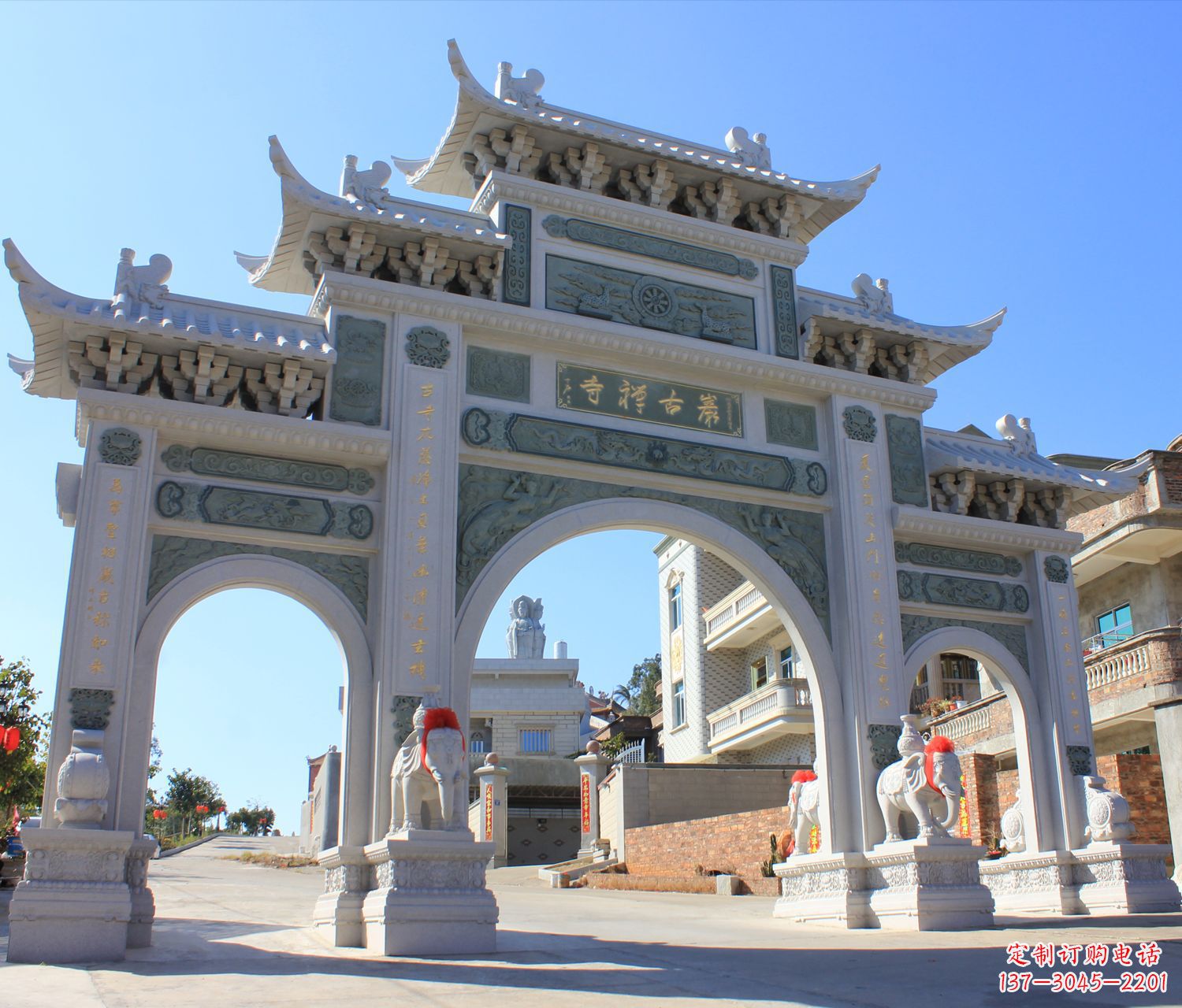 大连个性石雕牌坊楼—唯美精致的装饰品