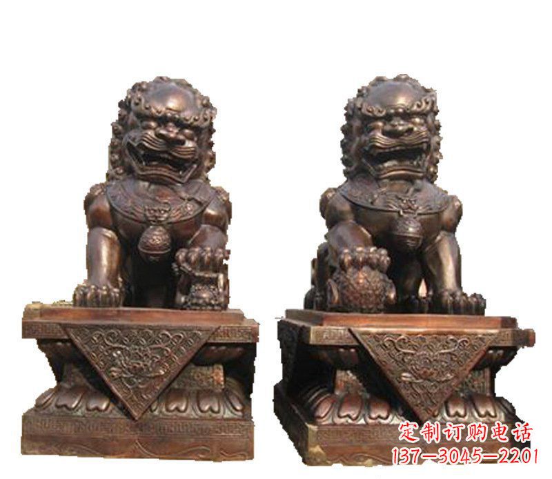 大连公司汇丰狮子铜雕塑摆件 (2)