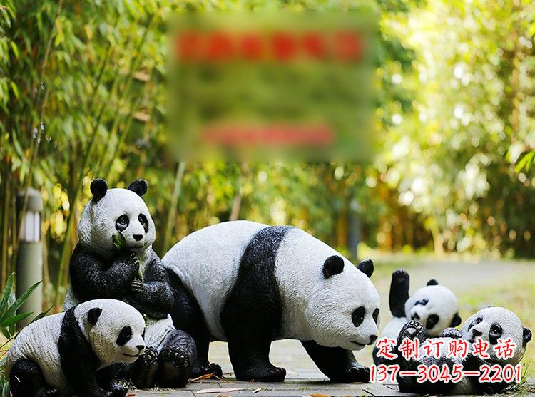 大连玻璃钢仿真熊猫雕塑