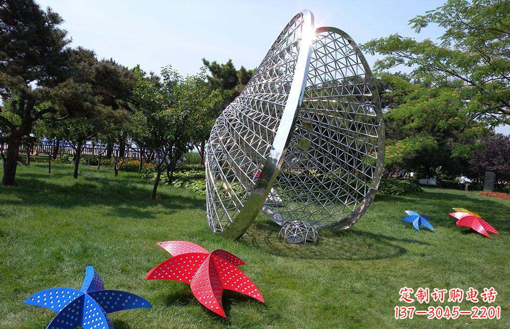 大连精美不锈钢贝壳海星景观雕塑