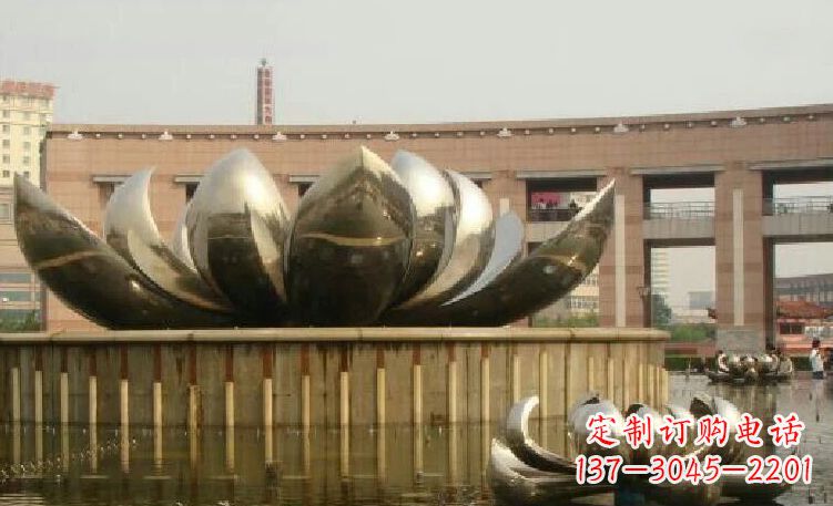 大连廊中领雕塑优质的不锈钢荷花雕塑