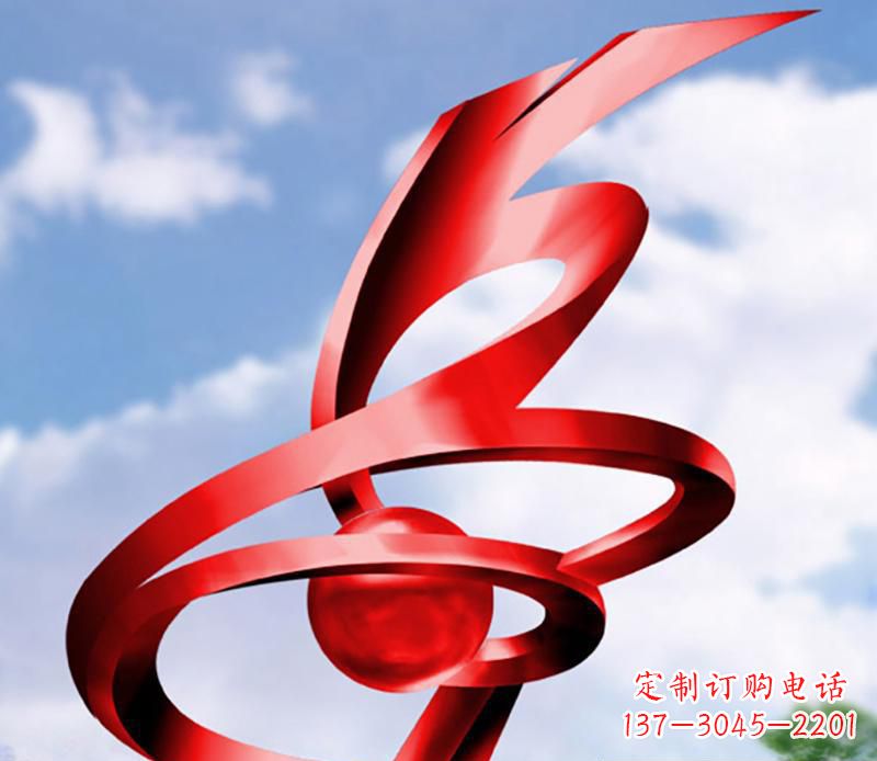 大连公园装饰不锈钢指环雕塑