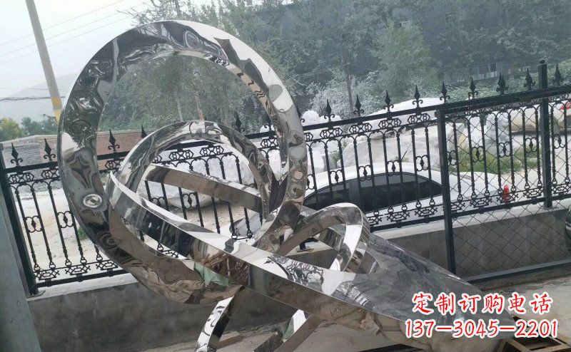 大连公园拼接圆环景观不锈钢雕塑