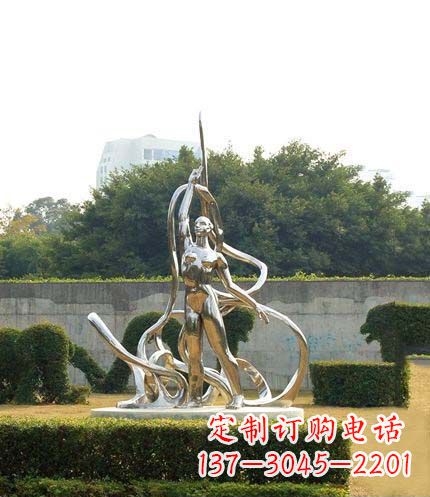 大连跳丝带魅力少女铜雕