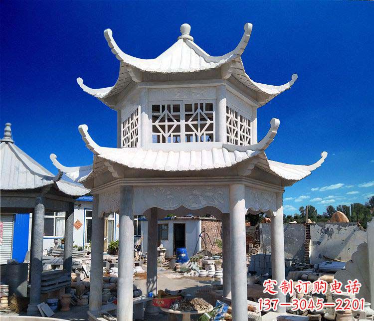 大连大理石双层凉亭雕塑