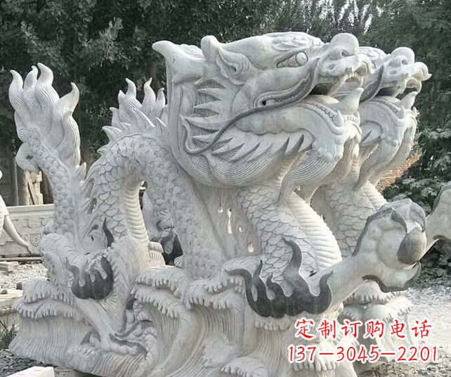 大连优雅古典大理石生肖龙雕塑