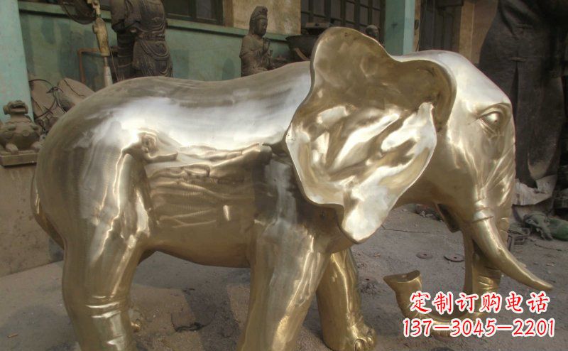 大连中领雕塑精美的大象铜雕