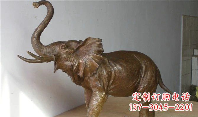 大连优雅大象招财铜雕