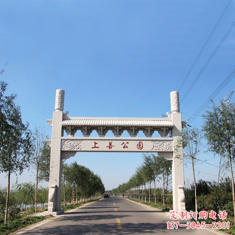 大连精美石牌坊雕塑——打造公园独特风格