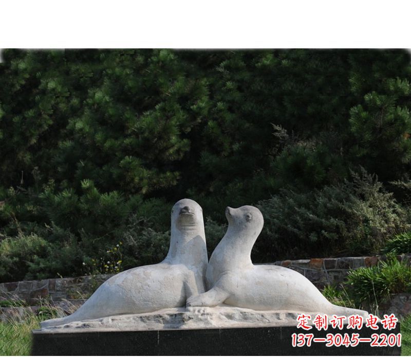 大连令人惊叹的海豹石雕塑