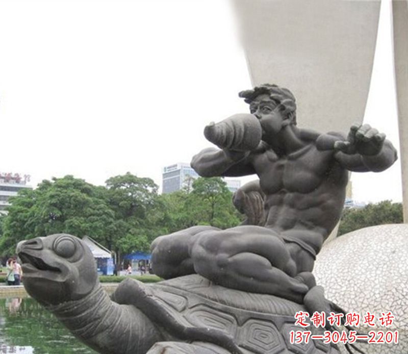 大连海龟雕塑，漫步沙滩时的自然之美