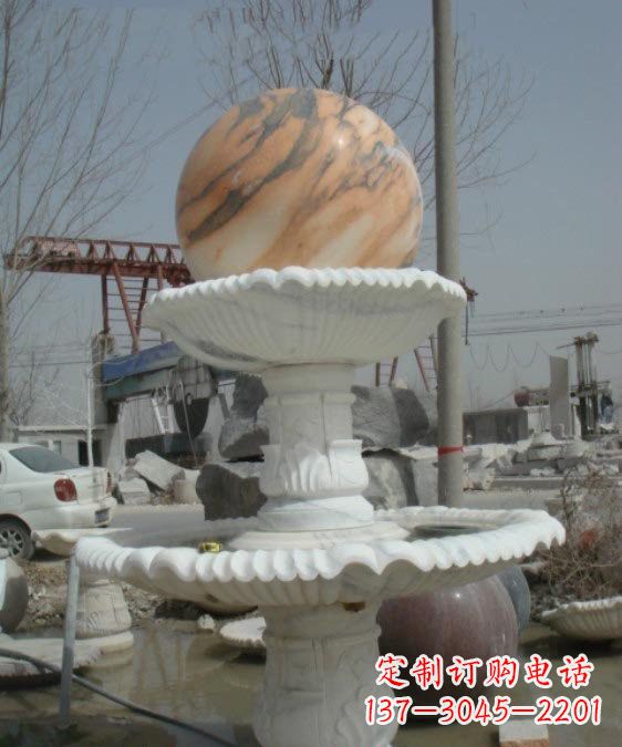 大连公园风水球石雕
