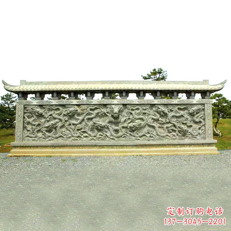 大连山水玉龙壁雕艺术