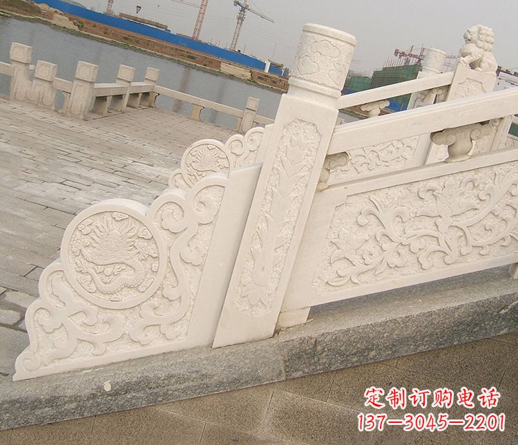 大连汉白玉精美园林栏板雕塑