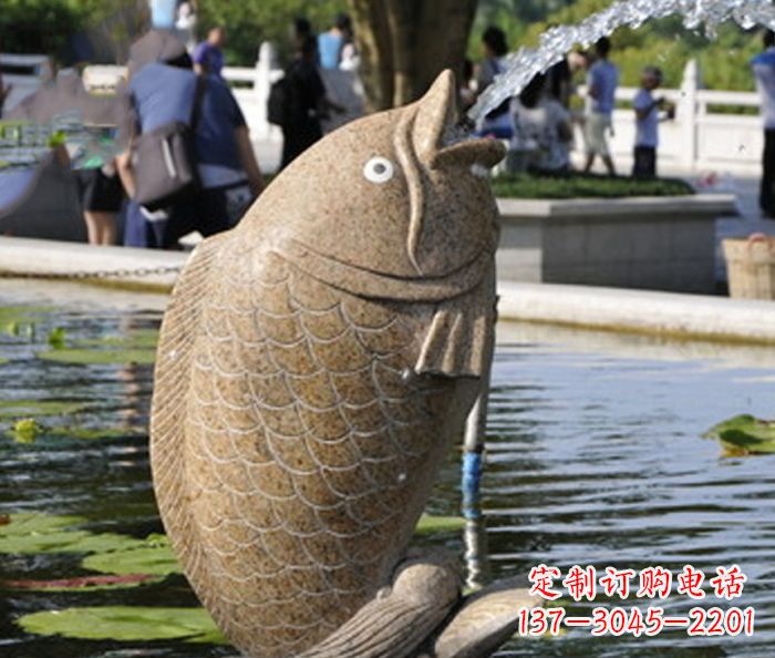 大连大理石鲤鱼喷泉石雕