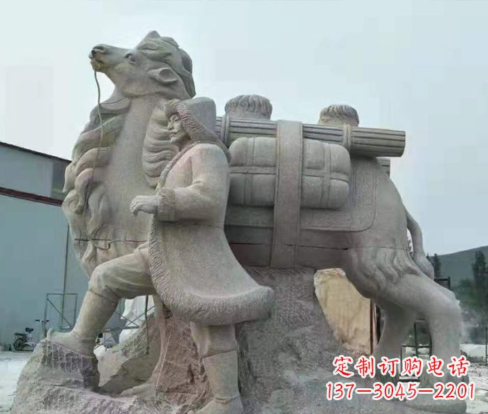 大连精致精美的大理石骆驼石雕