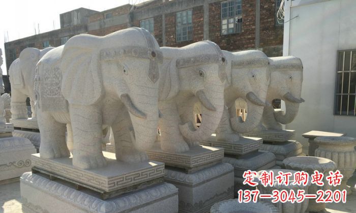 大连缅甸大理石缅甸大象雕塑