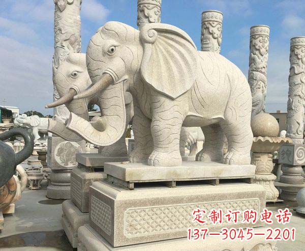大连大理石招财大象雕塑