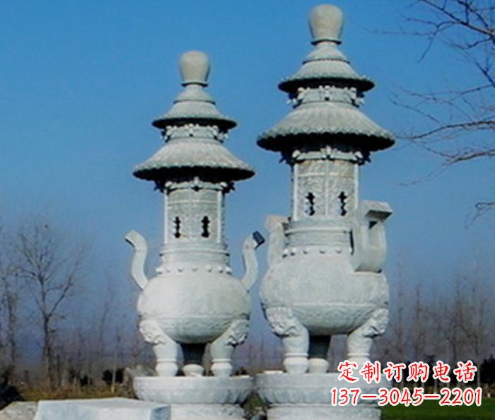 大连公园景观仿古石雕香炉