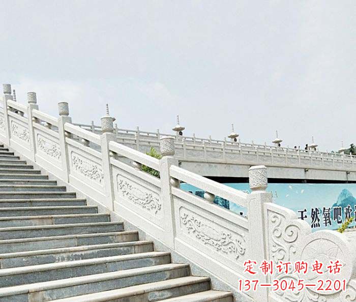 大连公园景观汉白玉石雕栏板 (2)