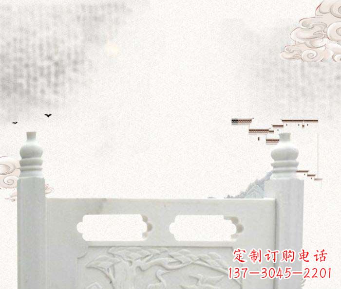 大连公园景观汉白玉石雕栏板