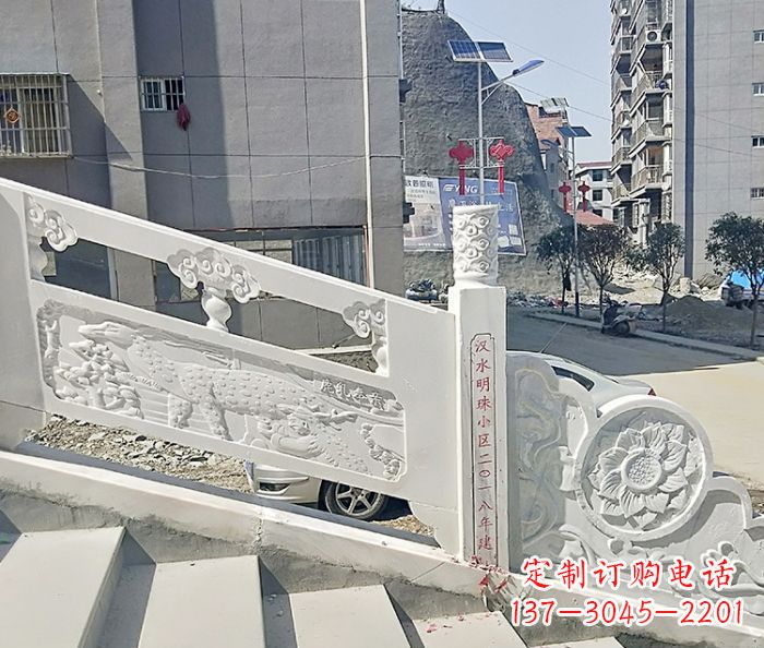 大连公园景观汉白玉石雕栏板 (5)