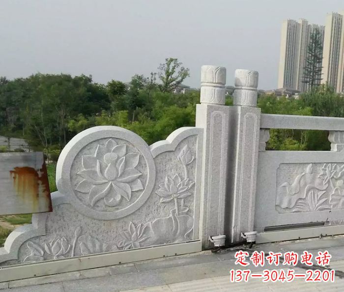 大连公园景观汉白玉石雕栏板 (4)