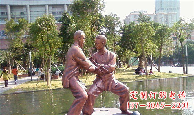 大连太极拳铜雕精美工艺品