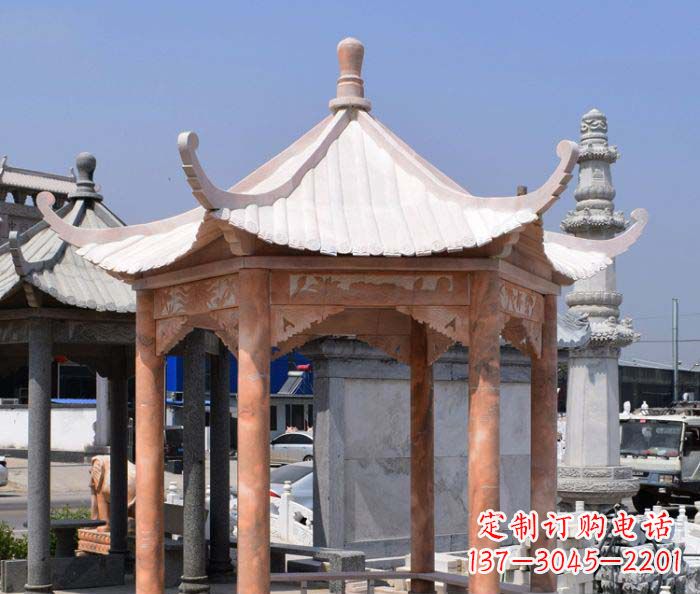 大连中领雕塑设计凉亭雕塑,清新简约添美感