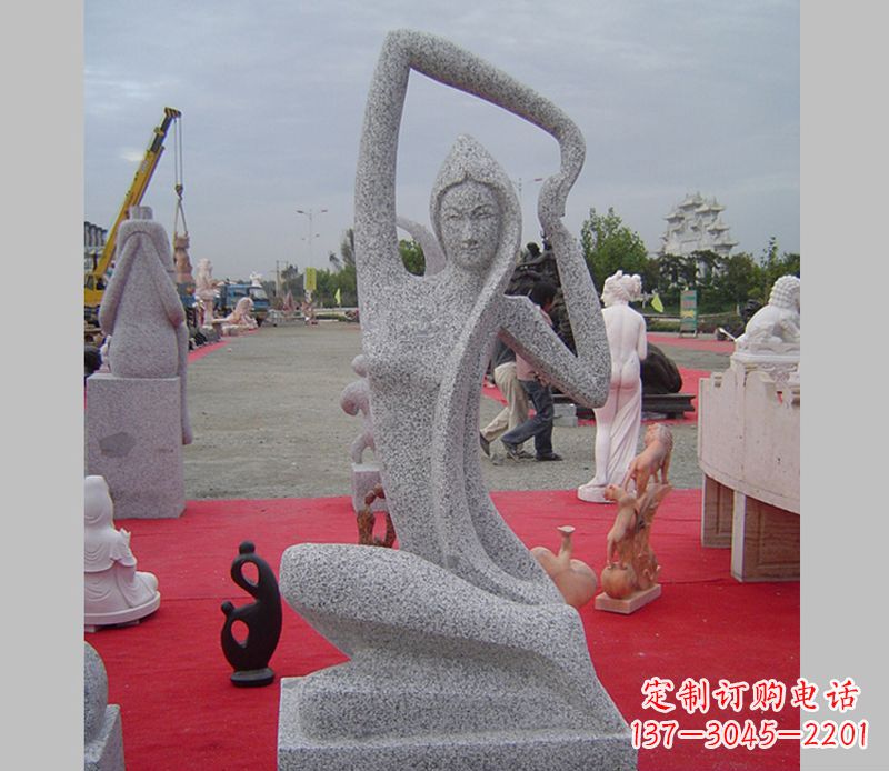 大连中领雕塑定制精美瑜伽美女雕塑