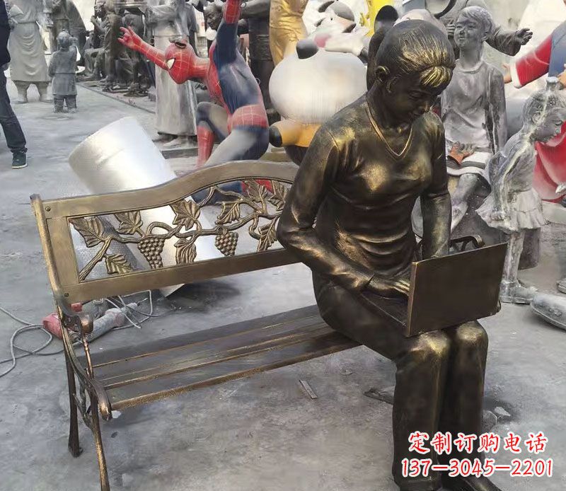 大连中领雕塑推出优雅可爱的女孩铜雕
