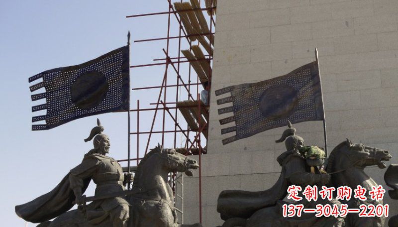 大连古代将军景区铜雕