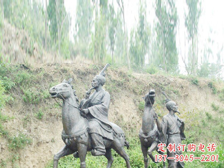 大连中领雕塑|传承古老传统：古代人物骑马铜雕