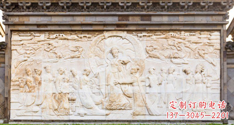 大连中领雕塑:古代人物石浮雕影壁