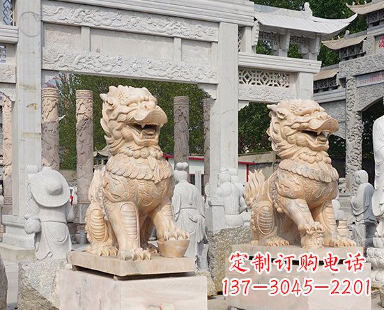 大连古典神麒麟石雕,传承古老文化