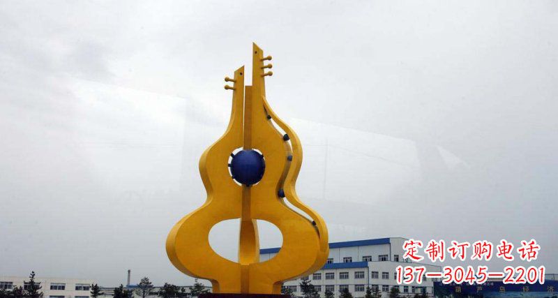 大连中领雕塑:葫芦琵琶不锈钢雕塑