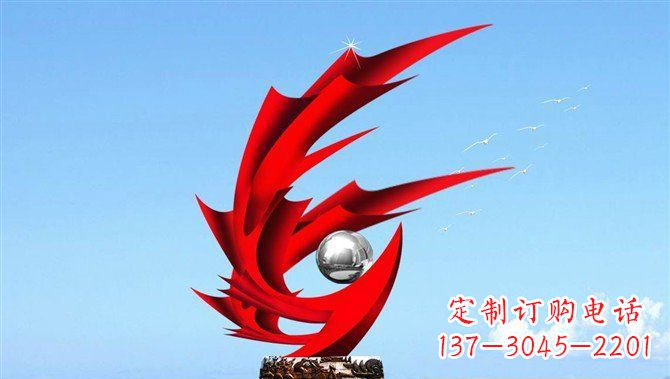 大连广场不锈钢凤凰大型抽象雕塑