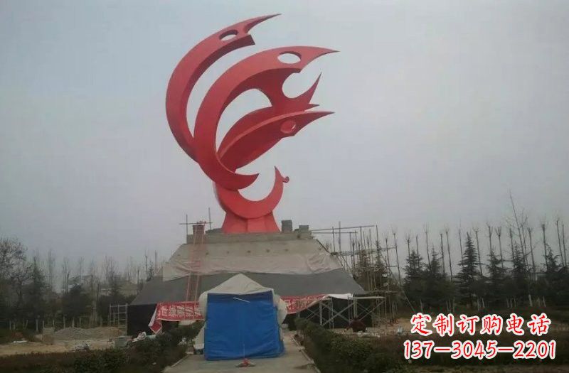 大连广场不锈钢凤凰雕塑222
