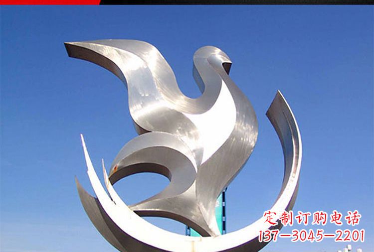 大连雕刻工艺制作的精美不锈钢鸽子摆件