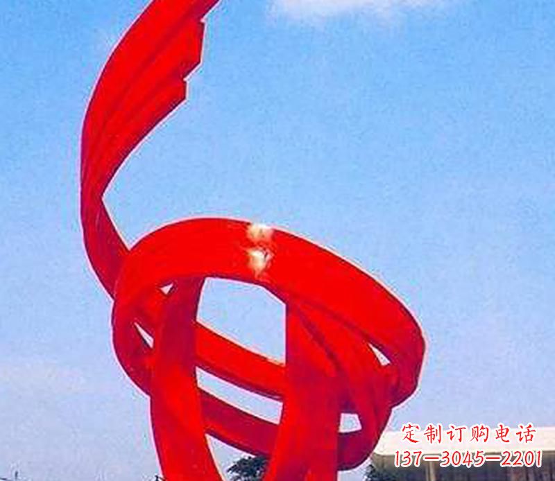 大连中领雕塑出品:不锈钢螺旋飘带景观雕塑