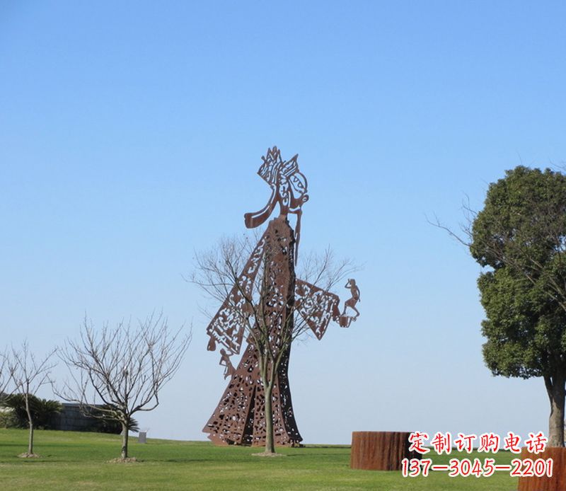 大连全新不锈钢艺术皮影戏雕塑