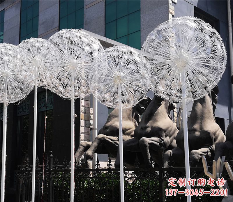 大连中领雕塑致力打造高档不锈钢蒲公英雕塑