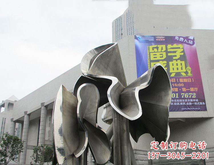 大连全新不锈钢荷叶雕塑,缔造完美景观