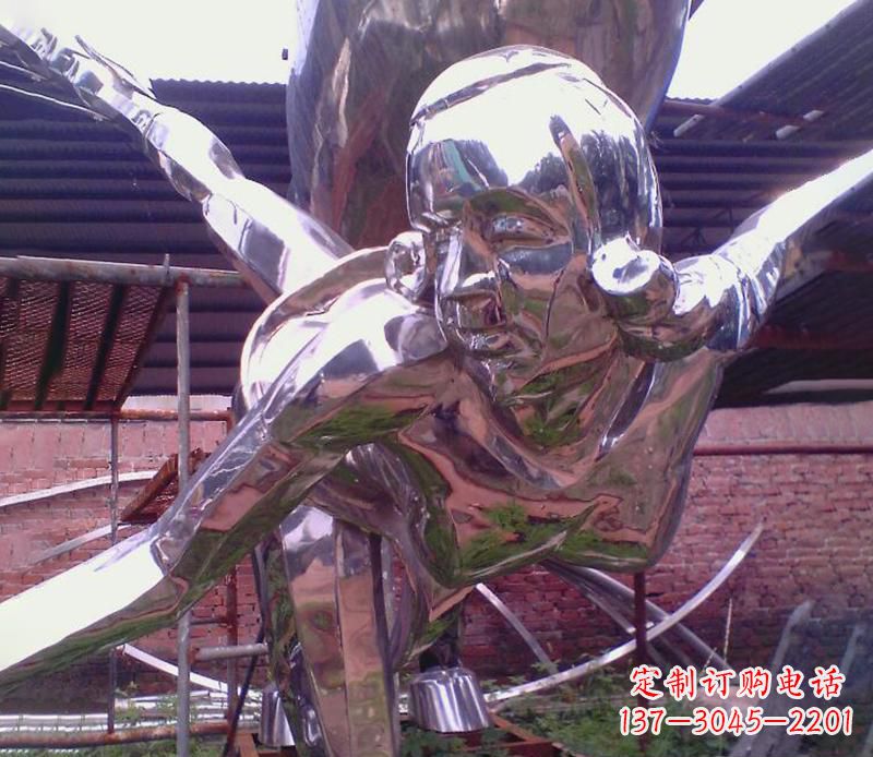 大连彰显经典风采的不锈钢运动员雕塑